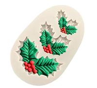 Maxtonser Stampo in Silicone per Torta Fondente con Decorazione a Foglia di Agrifoglio Natalizio, stampi per Caramelle al Cioccolato, teglia