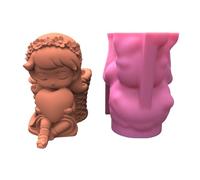 Maxtonser Stampo versatile in silicone per calcestruzzo, stampo per colata in silicone, a forma di ragazza, per vasi, portapenne, artigianato