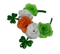Maxtonser StPatricks - Cerchietto per capelli con paillettes, motivo trifoglio, accessorio irlandese per capelli, accessorio per feste