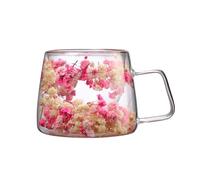 Maxtonser Tazza in vetro da 200 ml con secco, contenitore, White, C