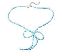 Maxtonser Temperamento Colorato Perline di Riso Bowknot Collane per Le Donne Anniversario Moda Vintage Perline Catene Girocollo Gioielli