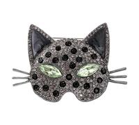 Maxtonser Vintage Cats Head Brooch with Sparkling Rhinestones Elegant Retro Design Accessory, for Jackets Coats And Dresses