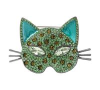 Maxtonser Vintage Cats Head Brooch with Sparkling Rhinestones Elegant Retro Design Accessory, for Jackets Coats And Dresses