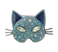 Maxtonser Vintage Cats Head Brooch with Sparkling Rhinestones Elegant Retro Design Accessory, for Jackets Coats And Dresses