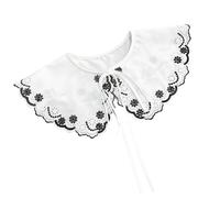 Maxtonser White Lace Flower Shawl Wrap Elegant Polyester Decorative Collar, for Weddings Detachable Collar, for Dresses Sweater