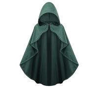 maxToonrain Costume medievale con cappuccio, mantello da strega e strega vittoriana, stile rinascimentale, vintage, gotico, per Halloween (verde, 90 cm, donna)