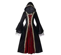 maxToonrain Costume Medievale da Donna Accessori, Costumi di Halloween da Donna Stile Rinascimentale, Abito Borgogna Vintage Gotico in Velluto, Abito Vittoriano per Donne, Libro del Mondo, Abito di