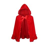 maxToonrain Mantello da Cappuccetto Rosso, mantello rosso con cappuccio, per adulti, in velluto, per Halloween, costume da fiaba, per la Giornata mondiale del libro (rosso floreale, 80)