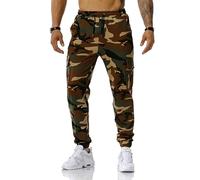 maxToonrain Pantaloni da jogging cargo da uomo, vestibilità ampia, con quattro tasche, elastico in vita, per attività all'aperto, escursionismo, combattimento, palestra, tutti i giorni, Verde militare
