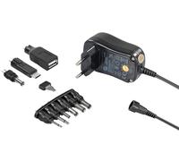 MaxTrack Alimentatore switching stabilizzato con 7 livelli di tensione, 1000 mA, USB A, USB C, cavo da 1,8 m, alimentatore universale, spina DC, alimentatore con spina adattatore, con regolatore di
