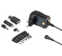 MaxTrack Alimentatore switching stabilizzato con 7 livelli di tensione, 600 mA, USB A, USB C, cavo da 1,8 m, alimentatore universale, spina DC, alimentatore con spina adattatore, con regolatore di