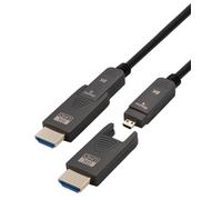 Maxtrack Cavo attivo HDMI in fibra ottica - C504 - 30 ML, HDMI 2.1, 8 K @ 60 Hz, 4 K @ 120 Hz, eARC, 3D, ultra flessibile con diametro di 4,8 mm, connettore in metallo dorato, da HDMI D a HDMI D con 2