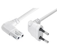 MaxTrack Cavo di collegamento di alimentazione salvaspazio - N8 - 1WL, spina europea angolare su angolo a doppia scanalatura, per console di gioco come PS5 e Xbox, cavo di alimentazione per TV
