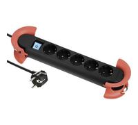 Maxtrack nv 60-5 l multipresa con interruttore nero schuko 1 pz