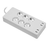MaxTrack NW11L - Presa intelligente a 6 prese con 4 prese USB, timer, Smart Home, Google Assistant, Alexa, Smart Apps, controllo vocale, 10 porte, cavo da 1,7 m, commutabile separatamente