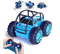 MaxTronic Carica diretta telecomandata auto Stunt flip girevole a 360° per bambini a partire dai 3 anni, impermeabile RC Monster truck offroad piscina, giocattolo da spiaggia, luce fredda