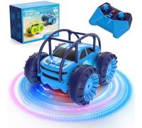 MaxTronic Macchina Telecomandata a Ricarica Diretta con Luci LED, Stunt Anfibio Impermeabile 360° Flip, 4WD Velocità 15 km/h, Auto Radiocomandata 2.4G Regalo per Bambini Bambine 3-12 Anni