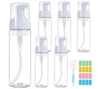 Maxumille Confezione da 6 bottiglie di schiuma, 200 ml, dispenser per sapone in schiuma con spazzola in spugna, piccolo dispenser di sapone in plastica per sapone liquido, detergente per il viso