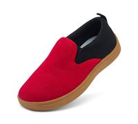 maxvinci Bambini Scarpe su Tela Ragazze Ragazzi Scarpe da Ginnastica a Piedi Nudi Slip On Scarpe da Allenamento Traspiranti Casual Pompe Plimsoles per Little Kid/Big Kid(Red Black 193)