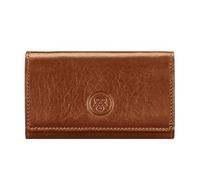 Maxwell Scott - Custodia portachiavi in pelle di lusso con ganci per uomo, realizzata a mano con pelli pieno fiore italiane, The Lapo, Marrone Castagna, Taglia unica, Non personalizzato