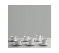 Maxwell & Williams Amore, set 6 tazzine caffè con piattini bianche Amore, set 6 tazzine caffè con piattini bianche