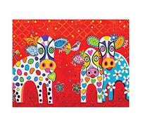 Maxwell & Williams Asciugamano da tè con stampa di cuori d'amore e disegno Happy Moo Day, 1% cotone, rosso, 5 x 7 cm