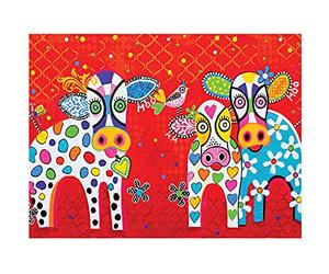 Maxwell & Williams Asciugamano da tè con stampa di cuori d'amore e disegno Happy Moo Day, 1% cotone, rosso, 5 x 7 cm