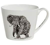 Maxwell & Williams DX0510 - Tazza da caffè larga African Elephant 450 ml, in ceramica con motivo bianco e nero, in confezione regalo