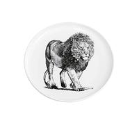 Maxwell & Williams DX0531 - Piatto African Lion, in bianco e nero, diametro 20 cm, in ceramica, motivo: animali, confezione regalo