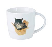 Maxwell & Williams DX1216 - Tazza da caffè 400 ml, serie Feline Friends, porcellana bianca, gatto e scatola, in confezione regalo