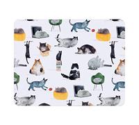 Maxwell & Williams GI0322 - Set di 4 tavole rettangolari in MDF, 34 x 26,5 cm, serie Feline Friends, motivo: gatto colorato, confezione regalo