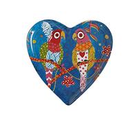 Maxwell & Williams Love Hearts Piatto laterale a forma di cuore con disegno di ragazze arcobaleno, in confezione regalo, porcellana, blu, 15,5 cm