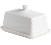 Maxwell & Williams White Basics Diamonds Burriera con coperchio, 16,5 x 11,5 x 11 cm, porcellana