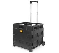 MaxWorks 51051 Carrello pieghevole nero pieghevole per insegnanti, carrello multifunzione con ruote extra resistenti e design facile da piegare per scuola, ufficio, shopping, senza coperchio