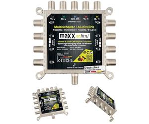 maxx.onLine Commutatore satellitare 5 in 8 Multiswitch 5/8 - a Risparmio energetico con Zero-Watt Funzione-Standby - EMS 58RPQ Compatibile con Quad-LNB