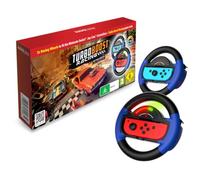 Maxx Tech Turbo Boost Racing Kit for Switch - Includes: Turbo Boost Racing downloadable code in box; 2x Turbo LED Racing Wheels
