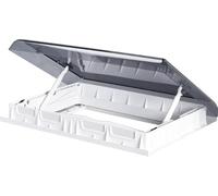 MAXXAIR Copertura per Tetto Skymaxx Plus LX, Grigio/Bianco, plastica, 70 x 50 cm, con Illuminazione a LED, Funzionamento Manuale, per tetti di Spessore 23-42 mm, con Tende oscuranti
