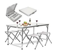 MaxxGarden Tavolo Pieghevole da Esterno - Tavolo da Giardino, Pic Nic e Campeggio - 120x60x70 cm - Salvaspazio - Colore Bianco