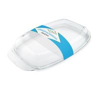 MaxxGoods Jenauer Coperchio in vetro - Pirofila con manici 32 x 20,5 cm, in vetro resistente al calore e al forno fino a 260 °C, teglia in vetro, coperchio per forno, lavabile in lavastoviglie, adatto