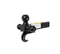 MAXXHAUL 50231 - Supporto triplo a sfera con gancio da 4,7 cm, 5,1 cm, 5,1 cm e 6,5 cm, capacità 4535,9 kg, adatto per ricevitori di classe III e IV da 5,1 cm, colore: nero