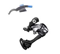 maxxi4you Shimano ACERA RD-T3000 Deragliatore 9x montaggio diretto Argento incl. spazzola per bicicletta
