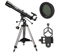 Maxxistore® - Sky-Watcher telescopio rifrattore 90/900 EQ2 - Nero + Filtro luna + Adattatore smartphone Pro - SK909EQ2