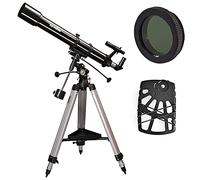 Maxxistore® - Sky-Watcher telescopio rifrattore 90/900 EQ2 - Nero + Filtro luna + Adattatore smartphone - SK909EQ2