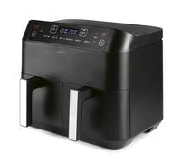 MAXXMEE Friggitrice ad aria calda doppio cestello, 7,6 litri, doppia friggitrice ad aria calda digitale con due camere, 2 x 3,8 litri, cottura simultanea di 2 diversi pasti | 6 programmi [2400 Watt]