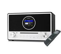 Maxxo CD03 DAB DAB+ e FM, lettore CD, radio WiFi, Bluetooth, USB, DLNA da 2,8", display TFT a colori, cuffie, uscita Aux/Line, jack da 3,5 mm, 2 x 20 W di potenza RMS