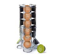 Maxxo Portacapsule per 24 parti compatibile con capsule da caffè Dolce Gusto Distributore Porta Capsule Metallo Cromato