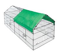 MaxxPet Gabbia per Conigli - Recinto per Conigli e Porcellini d'India - Gabbia per Interno o Esterno - Parco Portaconiglio con Tetto Rimovibile e Copertura Protezione UV - 180x50x75 cm - Colore Verde