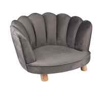 maxxpro Divano per Gatti e Cani - Grigio - alzato con Gambe in Legno - Materiale Velluto - 61,5 x 52 x 33 cm - Gatti e Cani Fino a 80 kg