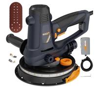 MAXXT Levigatrice manuale per cartongesso, 810 W, smerigliatrice elettrica per pareti, 1500-2800 giri/min, velocità variabile, aspirazione regolabile, levigatura grossolana/fine, 8 pezzi