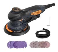 MAXXT Levigatrice Orbitale - 6 Velocità Regolabili, 10000 RPM, 150mm, 10PCS Carte Abrasive, Facile da Cambiare, per Legno e Metallo (Multipli Angoli)